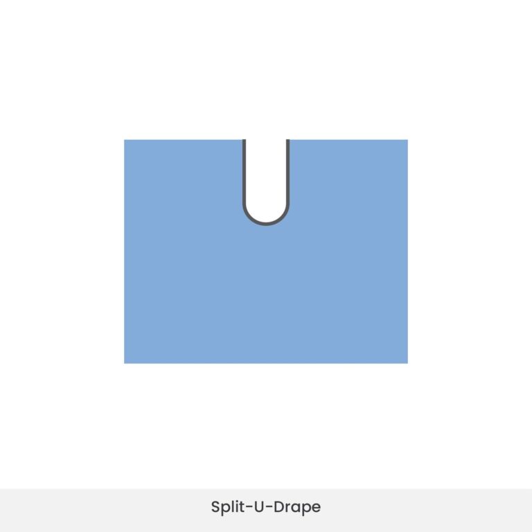 Fluid-resistant split U drape for general surgery