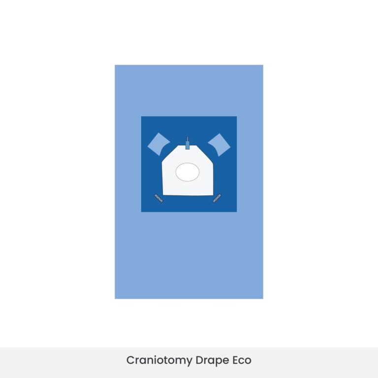 Eco craniotomy drape with fenestration and suction port to maintain aseptic surgical field