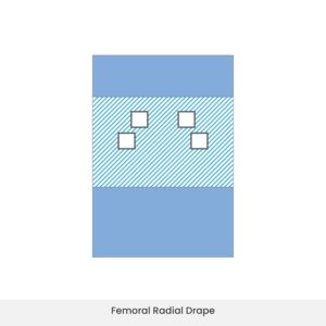 Femoral radial drape with four incise fenestrations