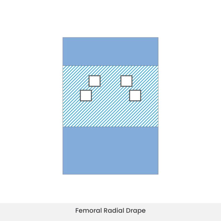 Femoral radial drape with four incise fenestrations