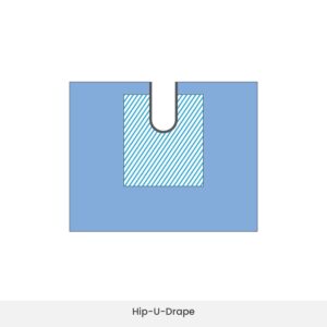 Hip U drape with U-split for hip surgery protection