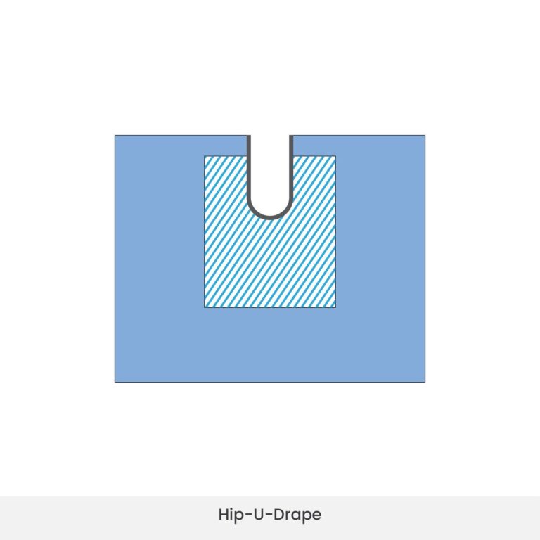 Hip U drape with U-split for hip surgery protection