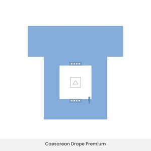 Caesarean drape premium with wide pouch and suction port