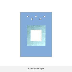 Cardiac surgical drape covering patient during procedure