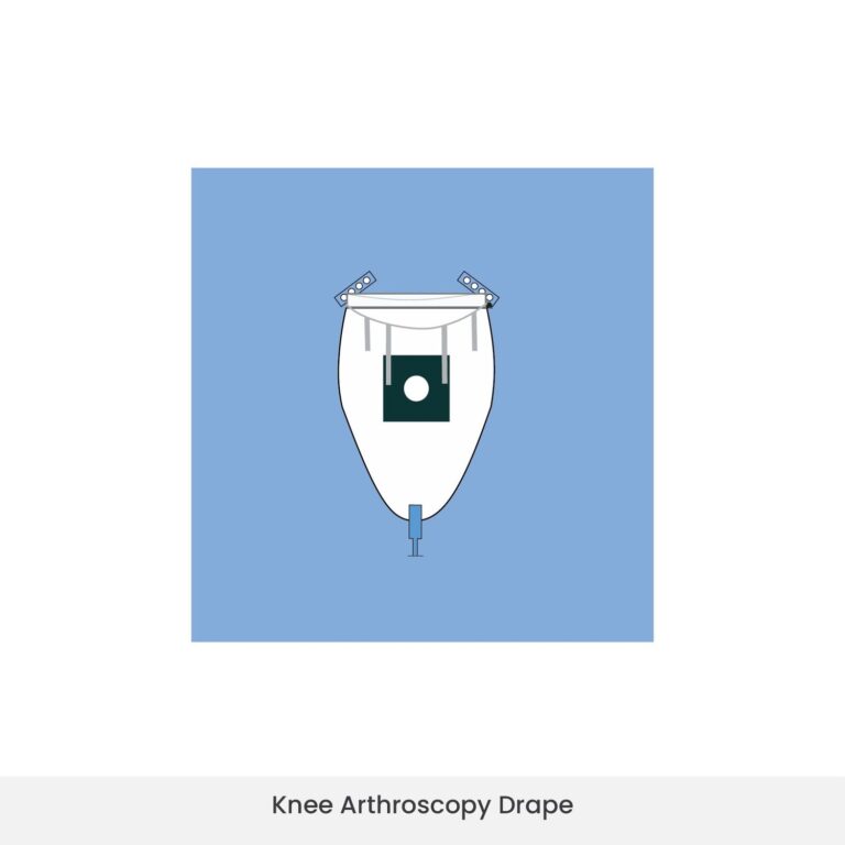 SMS fabric drape covering patient during knee arthroscopy