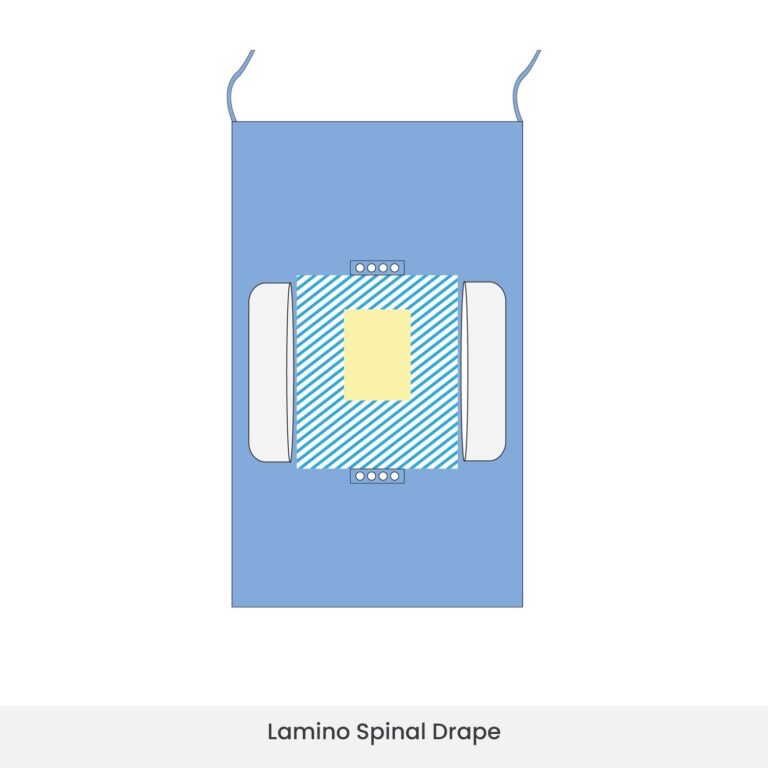 Amaryllis spinal surgery drape featuring barrier protection and cleanroom folding