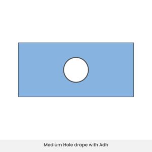 Adhesive-backed medium fenestration drape in sterile setup